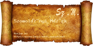 Szomolányi Márk névjegykártya