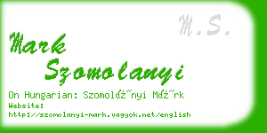 mark szomolanyi business card